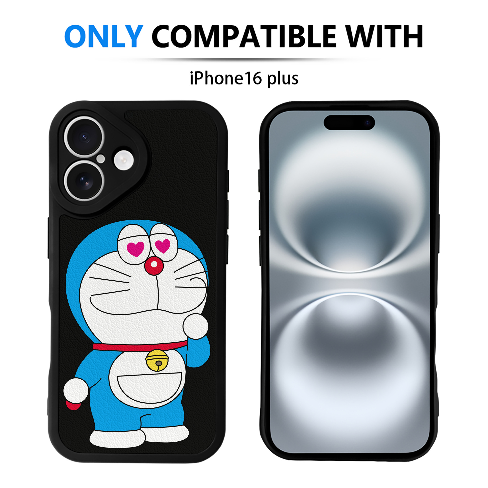 （画像用） ドラえもん Doraemon 【iPhone 16シリーズ対応】シリコンスマホケース（レザー調） 材質：シリコン